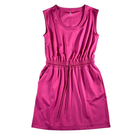 Lou & Grey Loft Pink Luvstretch Drawstring Pocket Dress Size Small - Picture 1 of 11
